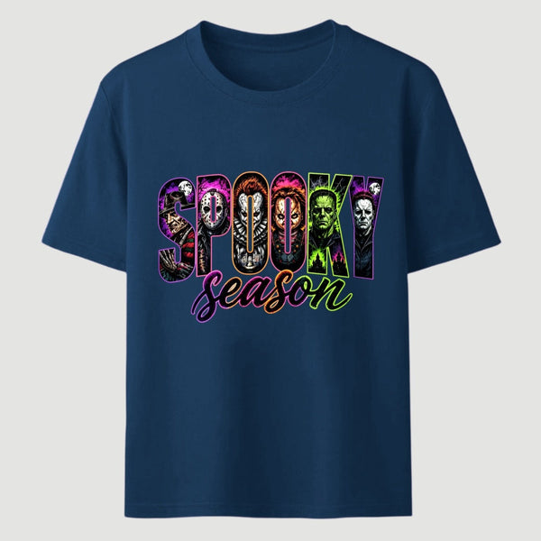Neon Horror Halloween Retro Scary Movie Graphic T-Shirt