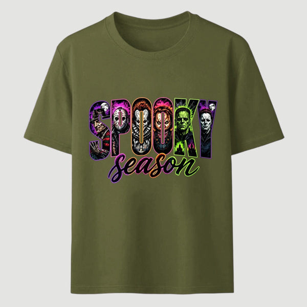 Neon Horror Halloween Retro Scary Movie Graphic T-Shirt