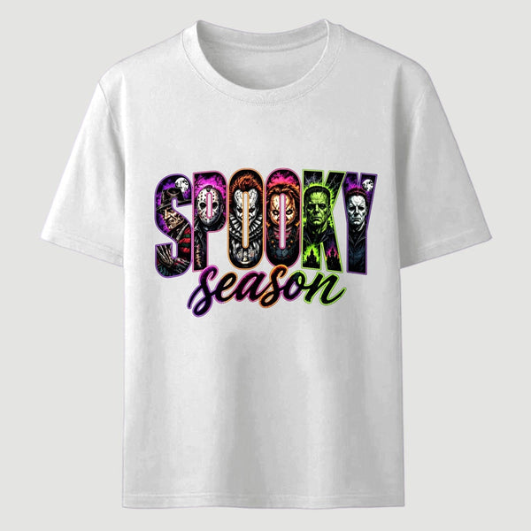Neon Horror Halloween Retro Scary Movie Graphic T-Shirt