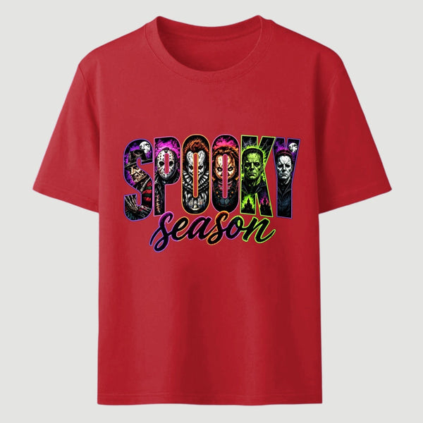 Neon Horror Halloween Retro Scary Movie Graphic T-Shirt