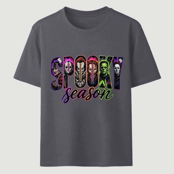 Neon Horror Halloween Retro Scary Movie Graphic T-Shirt