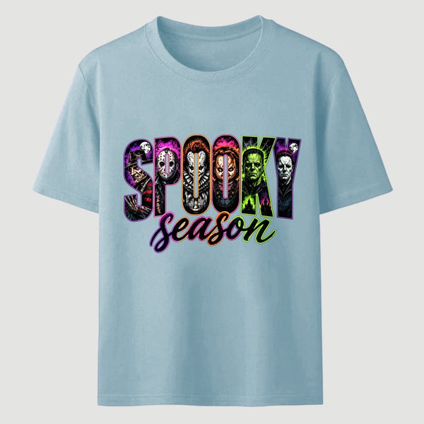 Neon Horror Halloween Retro Scary Movie Graphic T-Shirt