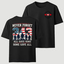 Never Forget 343 Firefighter 25th Anniversary Gift For Heroes T-Shirt