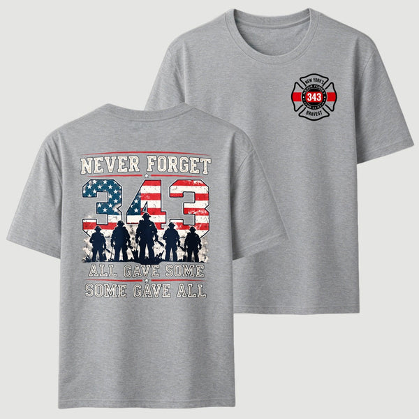 Never Forget 343 Firefighter 25th Anniversary Gift For Heroes T-Shirt