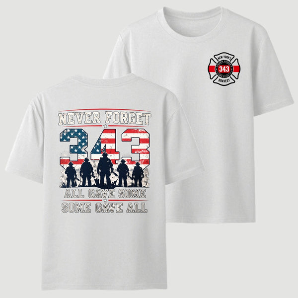 Never Forget 343 Firefighter 25th Anniversary Gift For Heroes T-Shirt