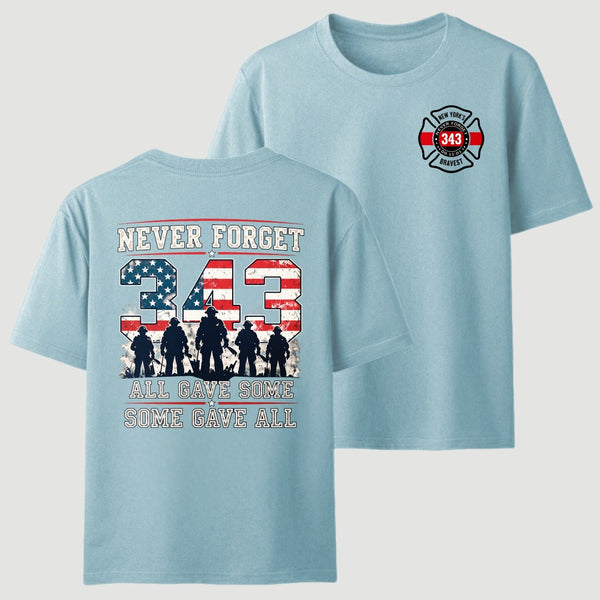Never Forget 343 Firefighter 25th Anniversary Gift For Heroes T-Shirt
