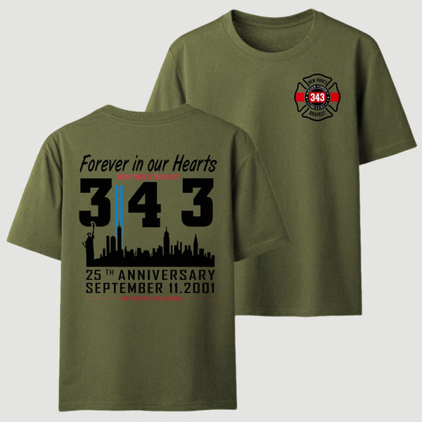 9/11 Memorial New York Firefighter Memorial 343 T-Shirt