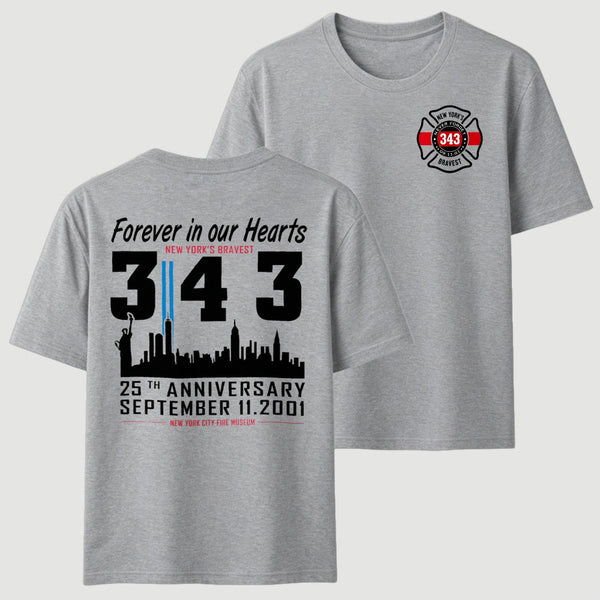 9/11 Memorial New York Firefighter Memorial 343 T-Shirt