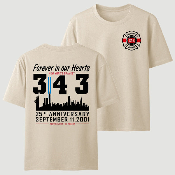 9/11 Memorial New York Firefighter Memorial 343 T-Shirt
