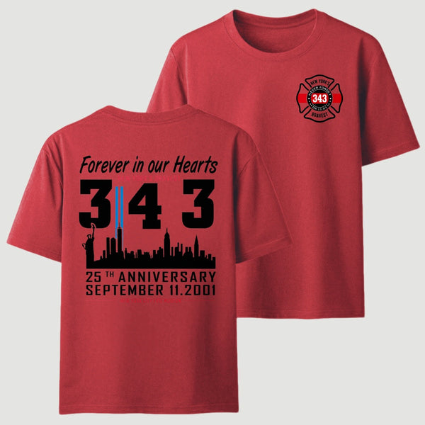 9/11 Memorial New York Firefighter Memorial 343 T-Shirt