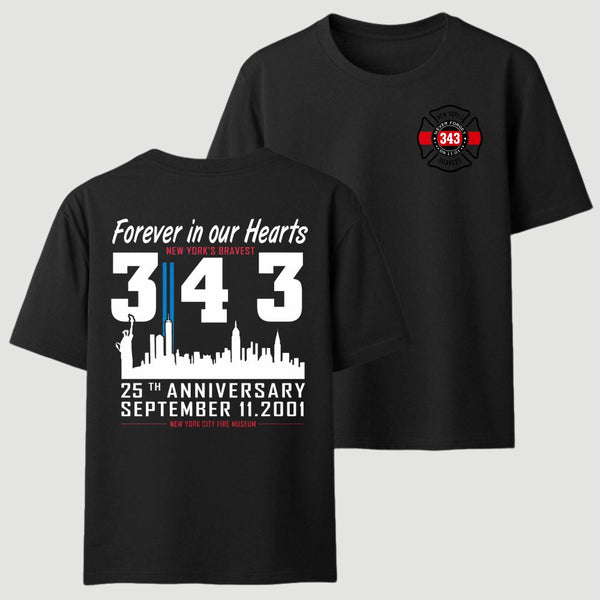 9/11 Memorial New York Firefighter Memorial 343 T-Shirt