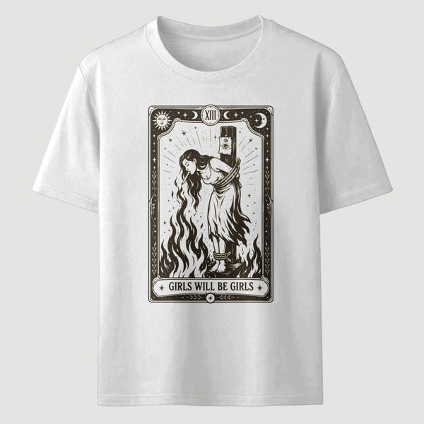 Girls Will Be Girls Witch With Sigarete T-Shirt Women's Rights