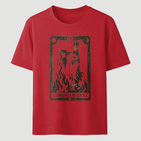 Girls Will Be Girls Witch With Sigarete T-Shirt Women's Rights