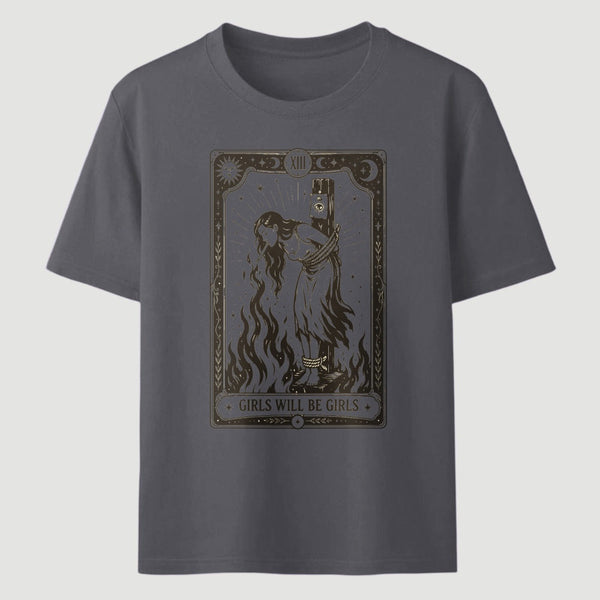 Girls Will Be Girls Witch With Sigarete T-Shirt Women's Rights