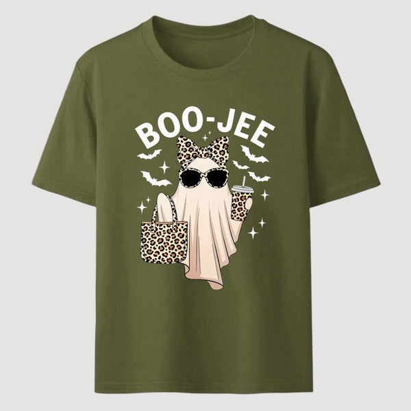 Boo Jee Ghost Leopard Ghost Halloween T-Shirt
