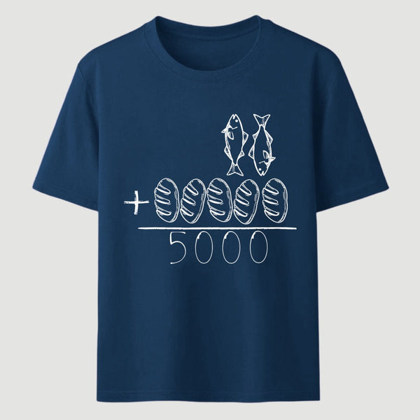 2 Fishes 5 Breads Jesus Feeds The 5000 Christian Bible Verses T-Shirt