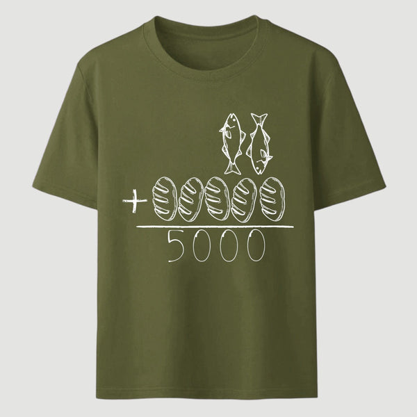 2 Fishes 5 Breads Jesus Feeds The 5000 Christian Bible Verses T-Shirt