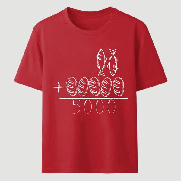 2 Fishes 5 Breads Jesus Feeds The 5000 Christian Bible Verses T-Shirt