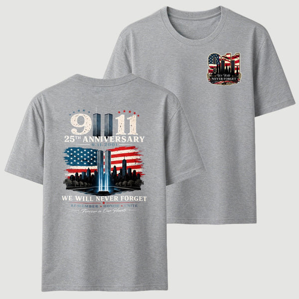 911 25th Anniversary Memorial Patriotic Two Sided T-Shirt
