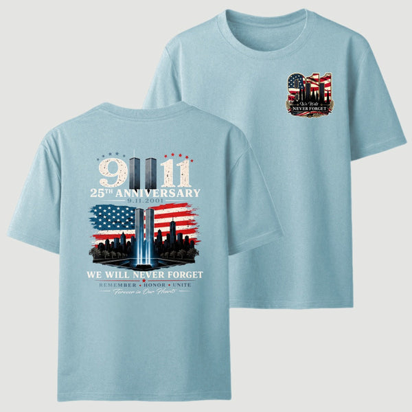 911 25th Anniversary Memorial Patriotic Two Sided T-Shirt