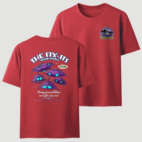 Batteries Not Included 1987 The Fix-It Repair Service Retro Sci-Fi T-Shirt