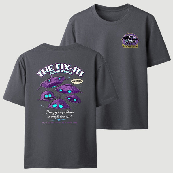 Batteries Not Included 1987 The Fix-It Repair Service Retro Sci-Fi T-Shirt