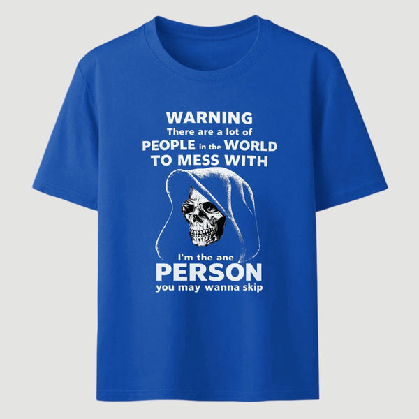 Funny Grim Reaper High Contrast Skull Graphic T-Shirt