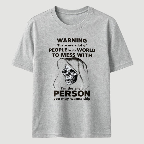 Funny Grim Reaper High Contrast Skull Graphic T-Shirt
