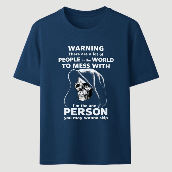 Funny Grim Reaper High Contrast Skull Graphic T-Shirt
