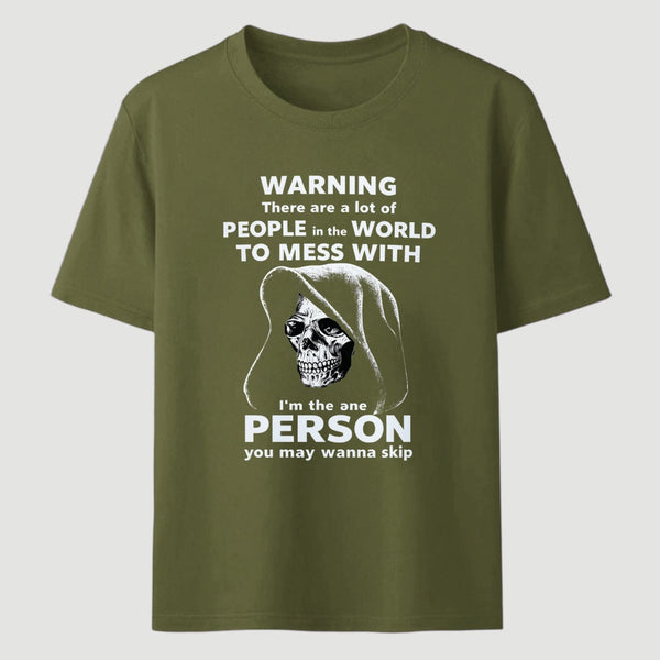 Funny Grim Reaper High Contrast Skull Graphic T-Shirt