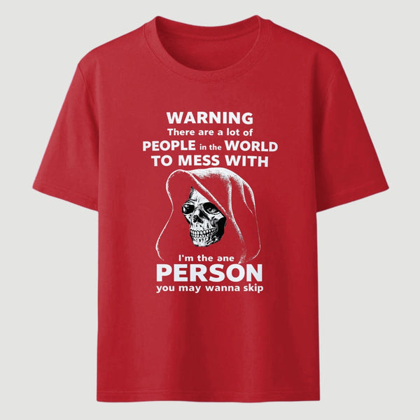 Funny Grim Reaper High Contrast Skull Graphic T-Shirt