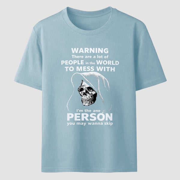 Funny Grim Reaper High Contrast Skull Graphic T-Shirt
