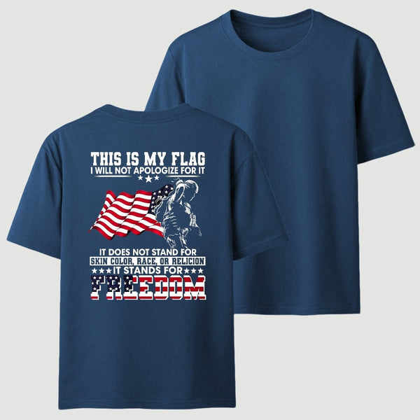 Soldier Silhouette USA Flag Patriotic T-Shirt