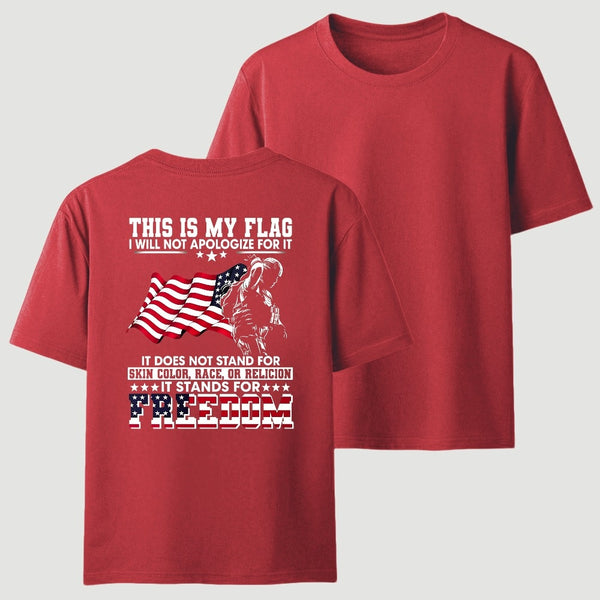 Soldier Silhouette USA Flag Patriotic T-Shirt