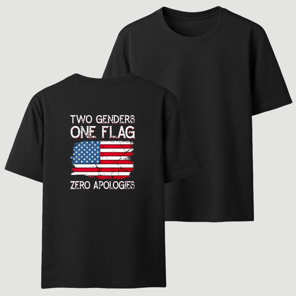 Two Genders One Flag Zero Apologies American Flag Design Unisex Classic T-shirt