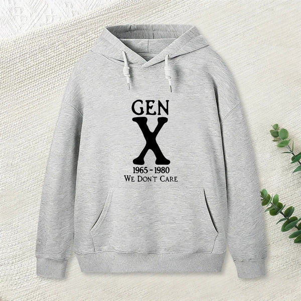 Gen X 1965 1980 We Don T Care Geek Hoodie