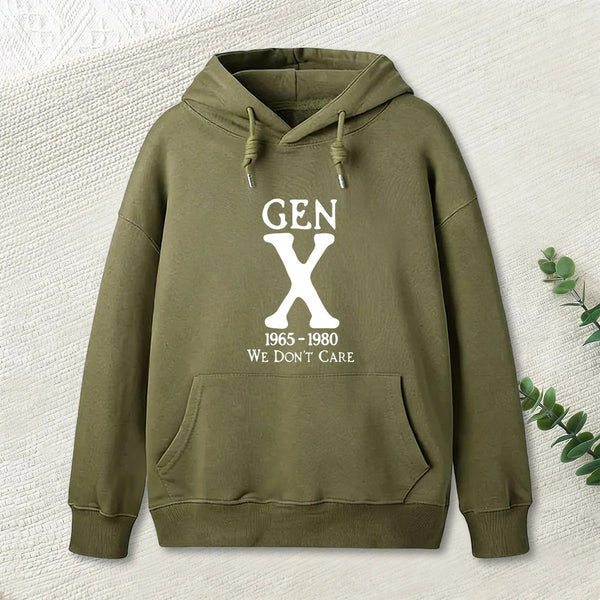 Gen X 1965 1980 We Don T Care Geek Hoodie