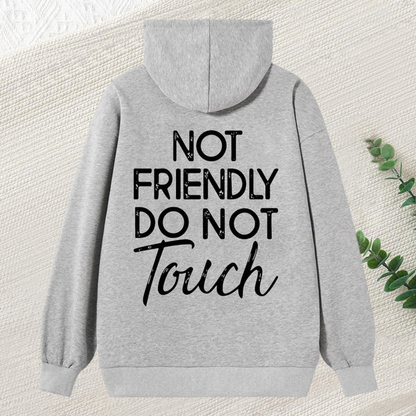 Not Friendly Do Not Touch Print Men'S Casual Streetwear Hoodies Comfy And Loose Hooded Pullover Top Hoodie