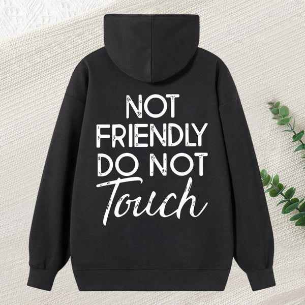 Not Friendly Do Not Touch Print Men'S Casual Streetwear Hoodies Comfy And Loose Hooded Pullover Top Hoodie