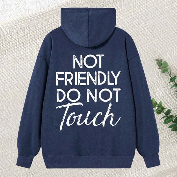 Not Friendly Do Not Touch Print Men'S Casual Streetwear Hoodies Comfy And Loose Hooded Pullover Top Hoodie