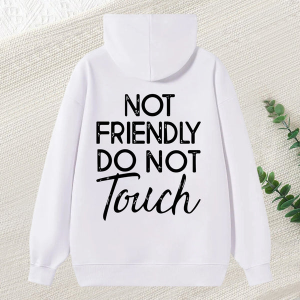 Not Friendly Do Not Touch Print Men'S Casual Streetwear Hoodies Comfy And Loose Hooded Pullover Top Hoodie