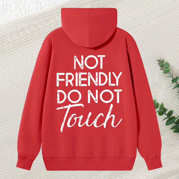 Not Friendly Do Not Touch Print Men'S Casual Streetwear Hoodies Comfy And Loose Hooded Pullover Top Hoodie
