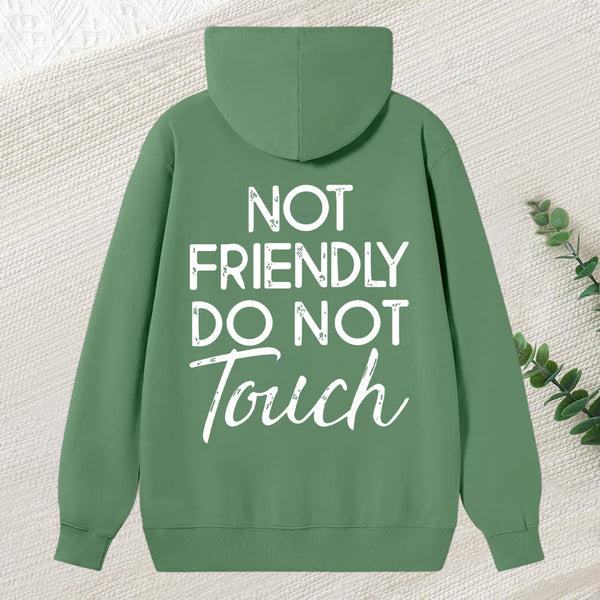 Not Friendly Do Not Touch Print Men'S Casual Streetwear Hoodies Comfy And Loose Hooded Pullover Top Hoodie