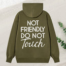 Not Friendly Do Not Touch Print Men'S Casual Streetwear Hoodies Comfy And Loose Hooded Pullover Top Hoodie